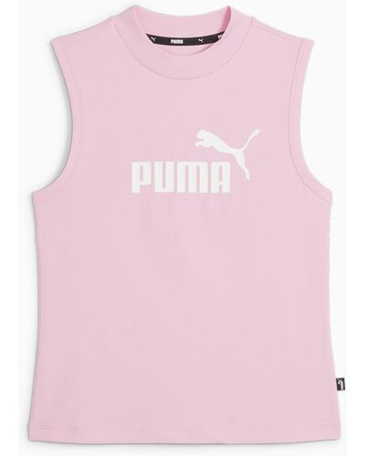 PUMA Essentials Slim Logo Tank Top Shirt - Pink