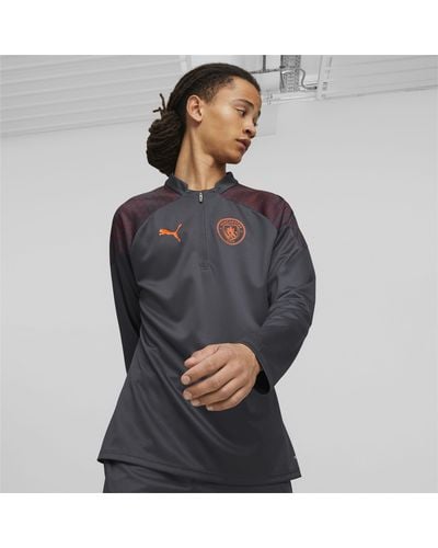 PUMA Manchester City Football Quarter-zip Shirt - Grey