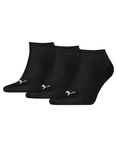 PUMA Lot de 3 paires de chaussettes de sport trois-quarts pour homme - Noir