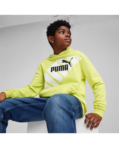 PUMA Sudadera Con Capucha Gráfica Para Jóvenes Power - Amarillo
