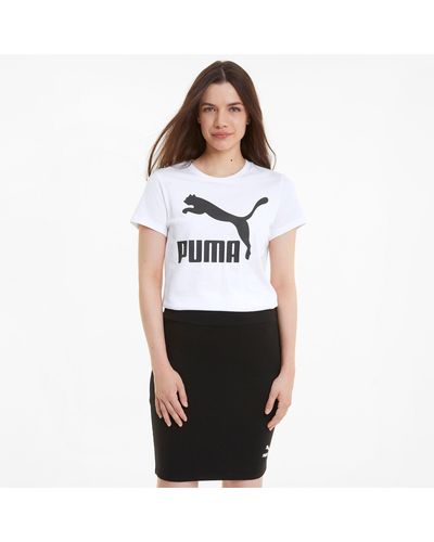PUMA Classics Logo T-Shirt - Weiß