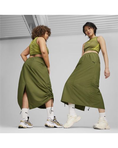 PUMA Dare To Midi Woven Skirt - Green