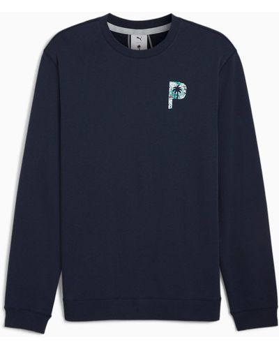 PUMA X PALM TREE CREW Glitch Graphic Sweatshirt - Blau