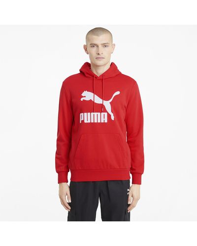 PUMA Classics Mens' Logo Hoodie - Red