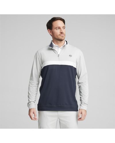 PUMA Pure Colourblock Golfshirt mit viertellangem Reißverschluss - Blau