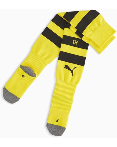 PUMA Borussia Dortmund Striped Football Socks - Yellow