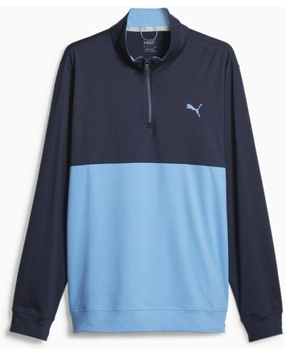 PUMA Pullover da golf Gamer Colourblock con zip corta da - Blu