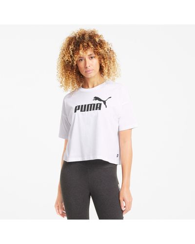 PUMA Essentials Logo Cropped T-shirt - Wit
