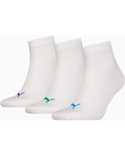 PUMA Einfarbige Quarter-Socken 3er-Pack - Weiß