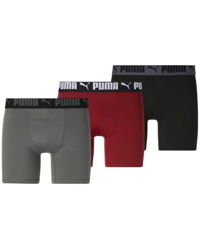PUMA 'Athletic Boxer Briefs 3 Pack - Red