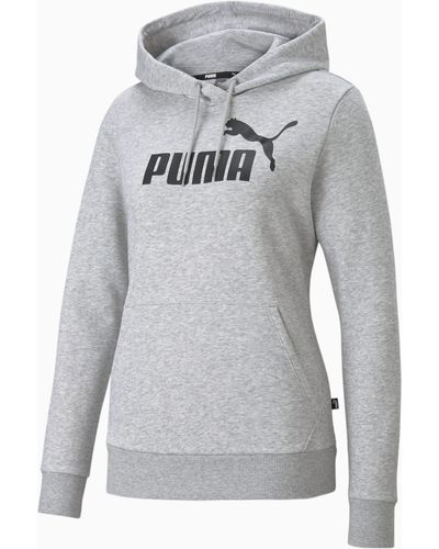 PUMA Plus Size Essentials Logo Fleece Hoodie - Grey
