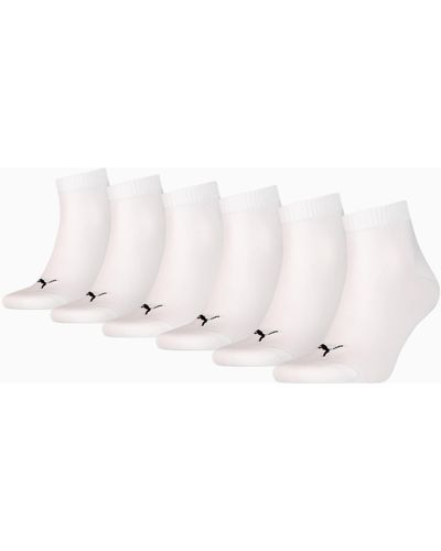 PUMA Confezione da 6 calzini unisex Plain Quarter Socks - Bianco