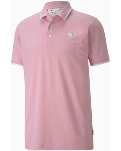 PUMA X Arnold Palmer Signature Tipped Golfpolo Voor - Roze