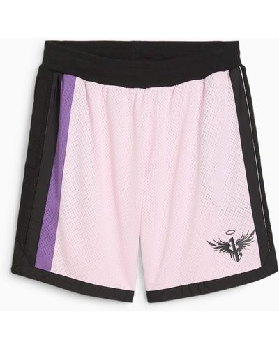 PUMA Melo Iridescent Basketball Mesh Shorts - Pink