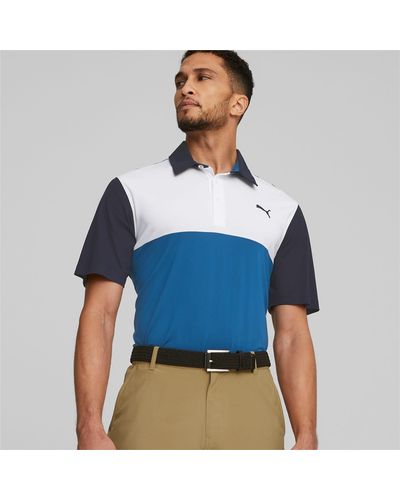 PUMA Cloudspun Colourblock Golfpolo - Blau