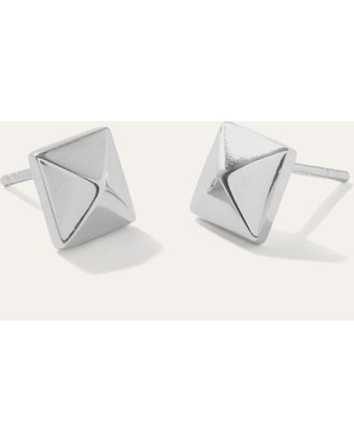 Women's Silver Pyramid Stud Earrings in Sterling Silver by Quince
