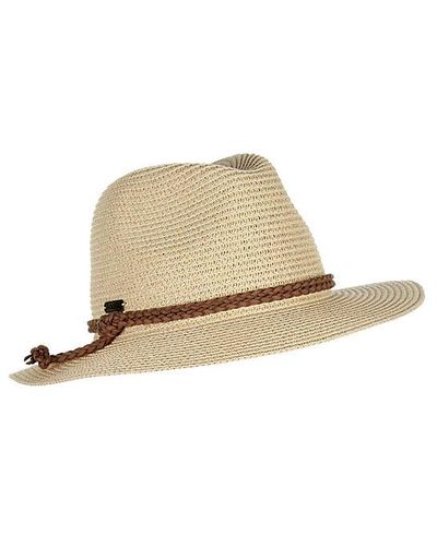 Sun 'n' Sand Polybraid Safari Style Hat With Faux Leather Trim - Black