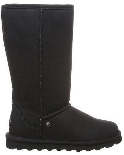 BEARPAW Elle Tall Vegan Water Resistant Fur Boot - Black