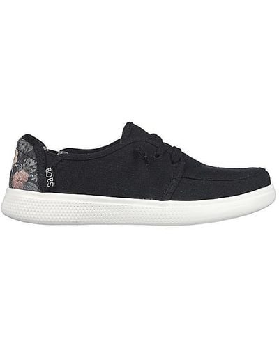 Skechers Floral Flair Slip On Sneaker - Black