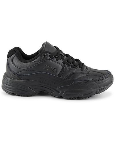 Fila W Memory Workshift Slip Resistant Work Shoe Work Safety Shoes - Black