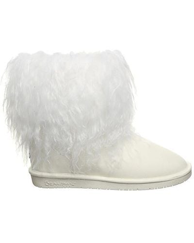 BEARPAW Boo Water Resistant Fur Boot - White