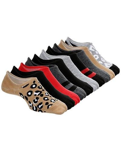 Madden Girl Sneaker Liner Socks 10 Pairs - Black