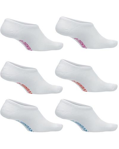 Converse Pop Color Logo Liner Socks 6 Pairs - White