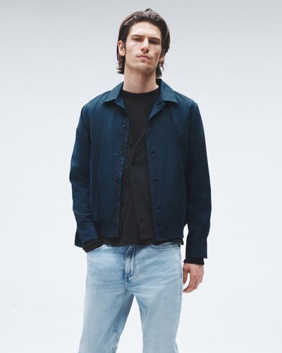 Rag & Bone Noah Cotton Blouson Shirt Jacket - Blue