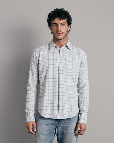 Rag & Bone Engineered Plaid Cotton Shirt - Gray