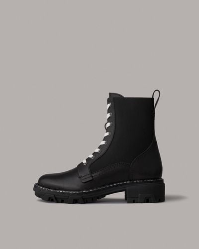 Rag & Bone Shiloh Canvas & Leather Combat Boot - Black