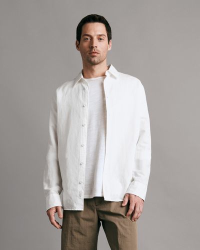 Rag & Bone Beach Linen Shirt - Gray