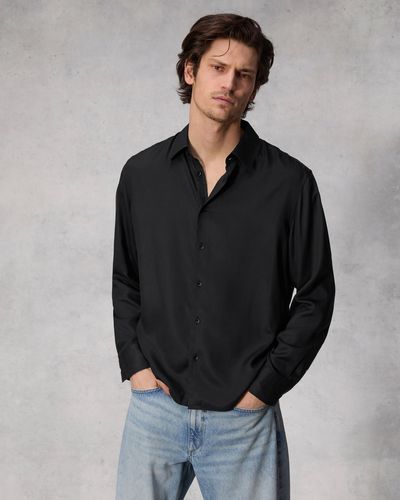 Rag & Bone Dalton Twill Long Sleeve Shirt - Black