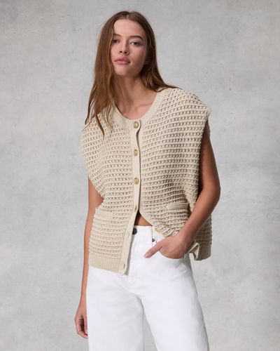 Rag & Bone Marlee Cotton Sweater Vest - Natural