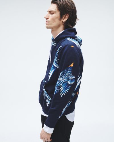 Rag & Bone Eagle Cotton Hoodie - Blue