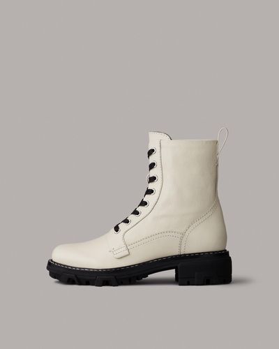 Rag & Bone Shiloh Lace-up Leather Combat Boots - White