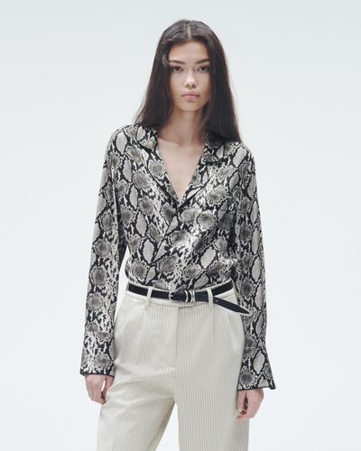 Rag & Bone Aurora Printed Silk Shirt - White