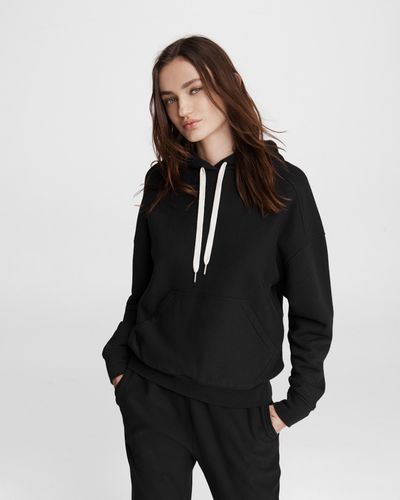 Rag & Bone City Terry Hoodie Relaxed Fit Sweater - Black