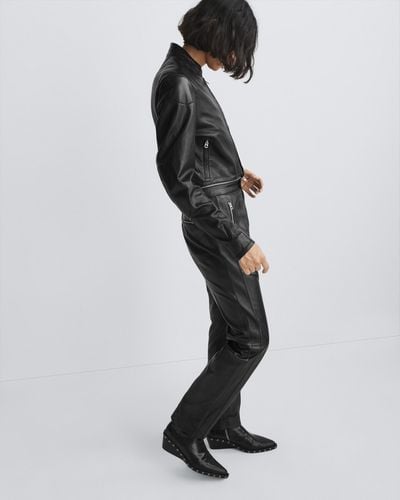 Rag & Bone Sedona Leather Moto Pant - Black