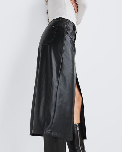Rag & Bone Sid Faux Leather Skirt - Black