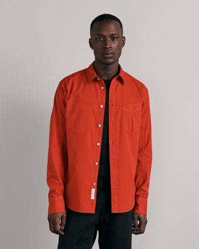 Rag & Bone Garment Dyed Cotton Arrow Shirt - Red