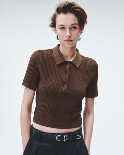 Rag & Bone Viola Cotton Polo - Brown