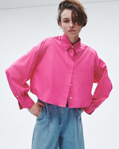 Rag & Bone Beatrice Cropped Cotton Poplin Shirt - Pink