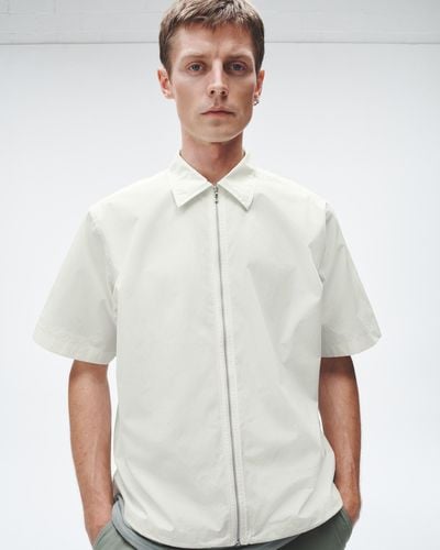 Rag & Bone Noah Cotton Zip Shirt - White