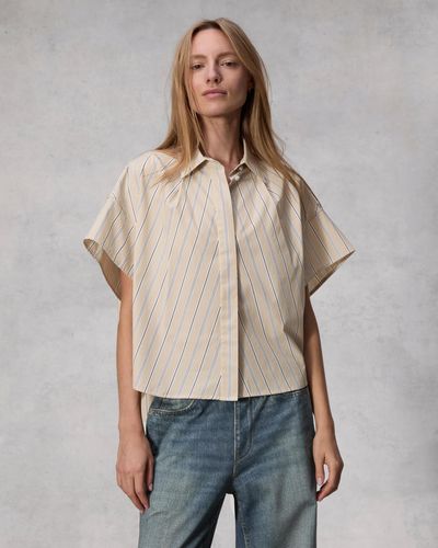 Rag & Bone Martha Striped Cotton Poplin Shirt - Natural