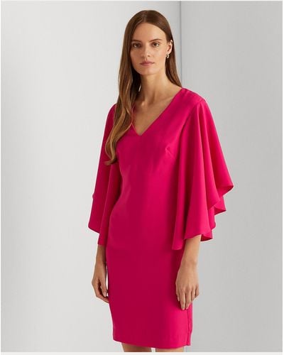 Ralph Lauren Ruffle-sleeve Cocktail Dress - Pink