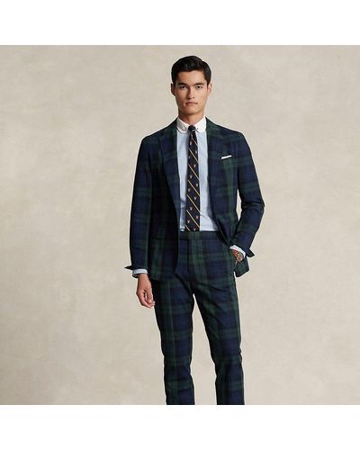 Polo Ralph Lauren Plaid Seersucker Suit Trouser - Blue