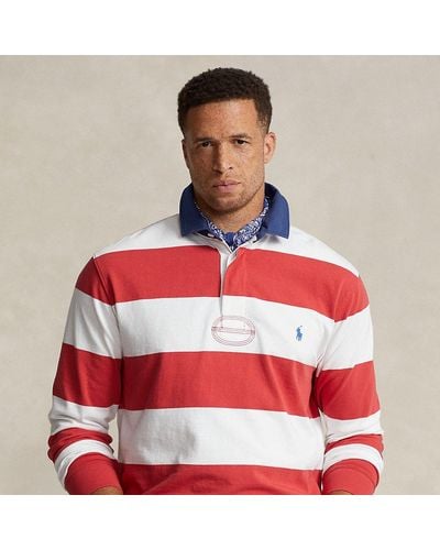 Polo Ralph Lauren Große Größen - Gestreiftes Rugbyhemd aus Jersey - Rot