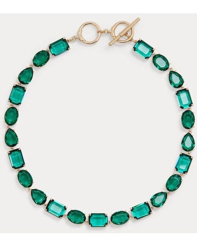 Lauren by Ralph Lauren Gold-tone Stone Collar Necklace - Green