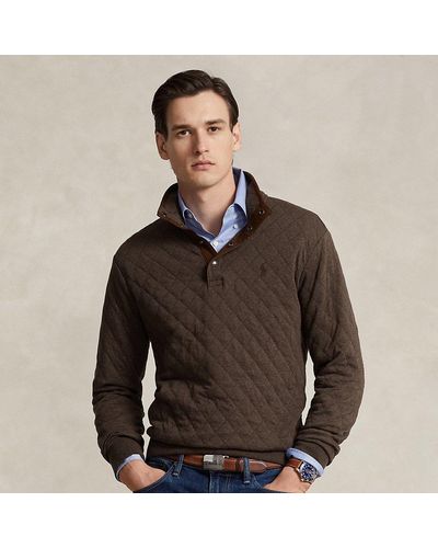 Polo Ralph Lauren Quilted Double-knit Jersey Pullover - Brown