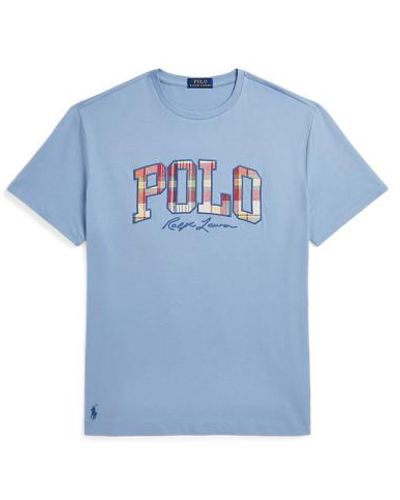 Polo Ralph Lauren Classic Fit Plaid-logo Jersey T-shirt - Blue